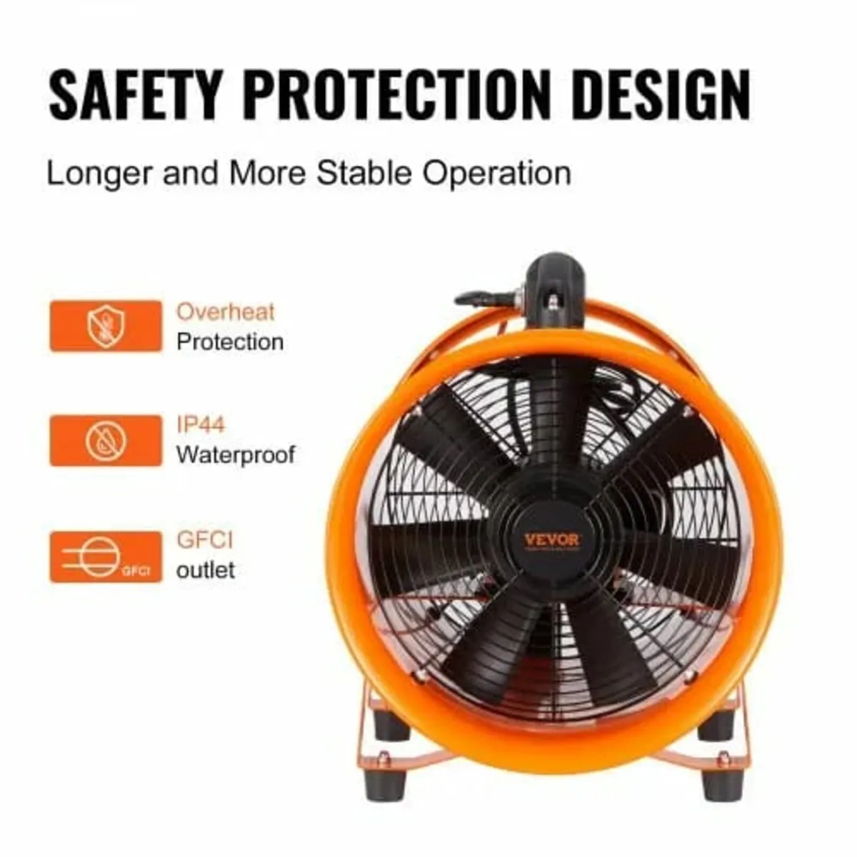 Portable Ventilator, 254mm Heavy Duty Cylinder Fan - Image 4