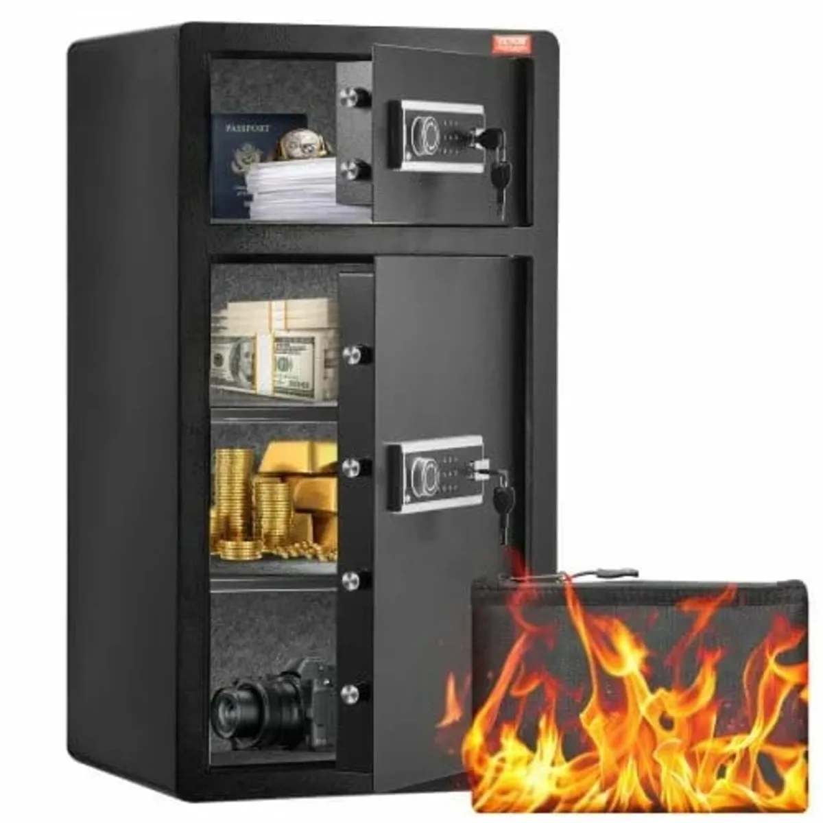 Double Doors 7.2 cu.ft Safe Box with Key Lock & Pa - Image 1