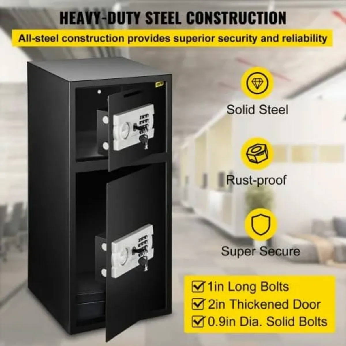 83.8 cm Digital Double Door Safe Depository Box Gu - Image 2