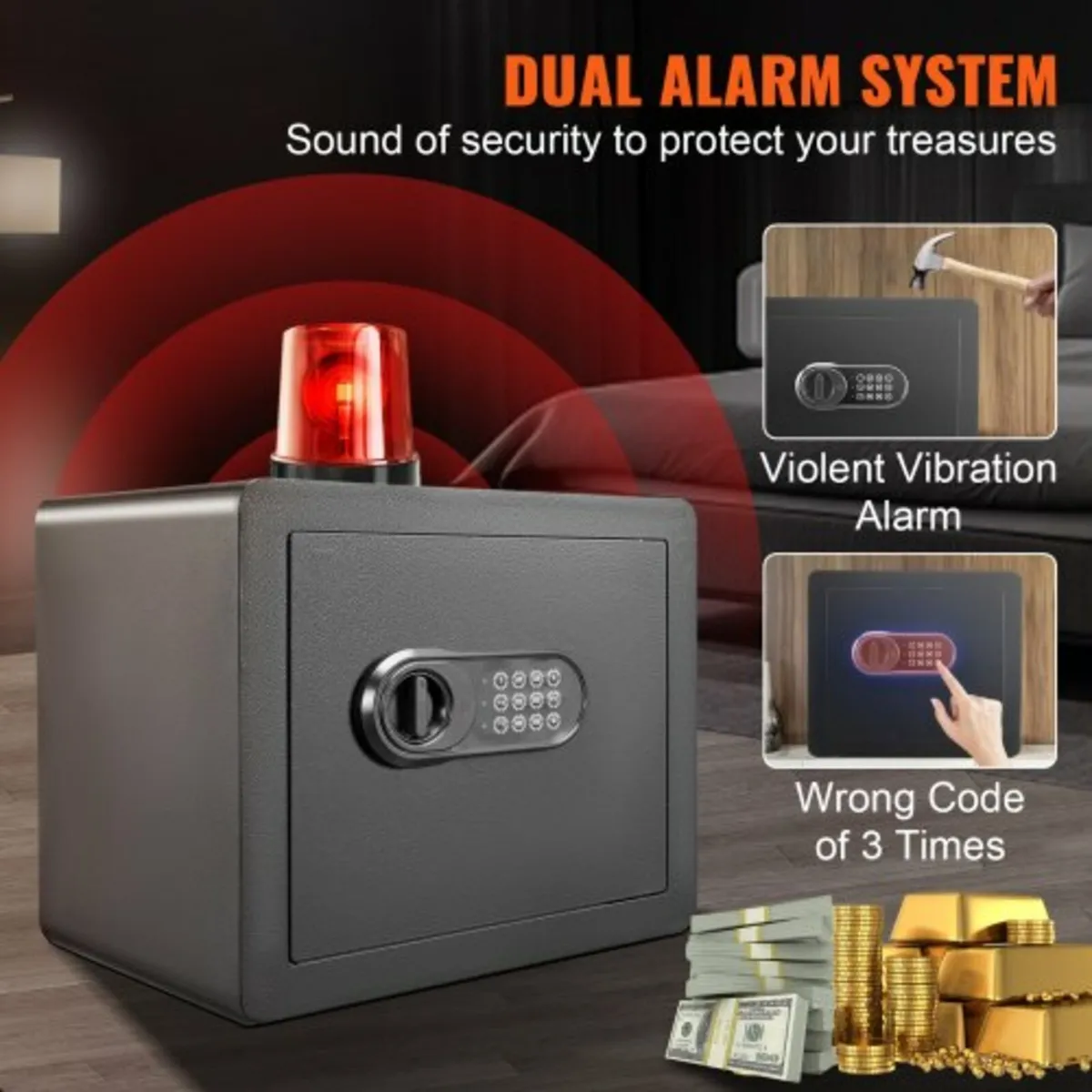 Safe, 33.9 L Home Safe, Steel Security Safe with D - Image 3
