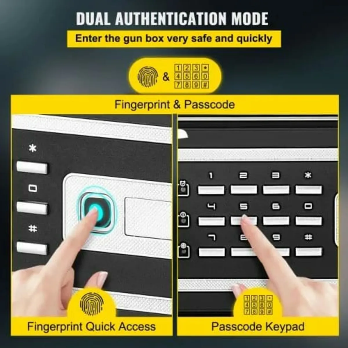 Safe Box, 0.1 m³ Money Safe with Fingerprint Lock - Image 4
