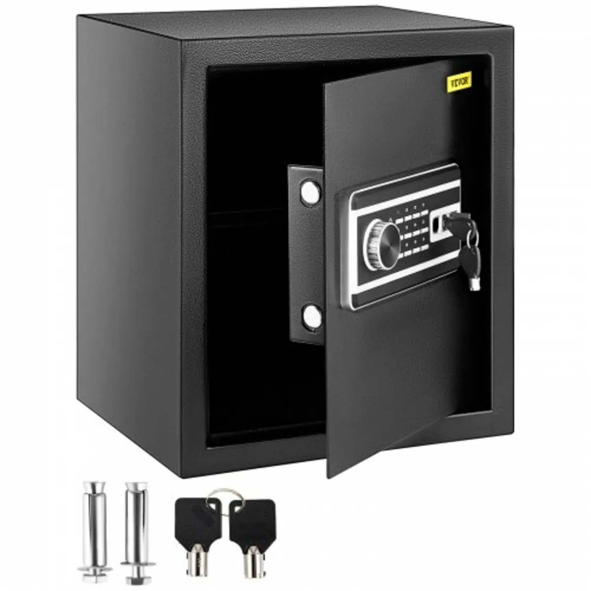Safe Box, 0.048 m³ Money Safe with Fingerprint Loc - Image 1