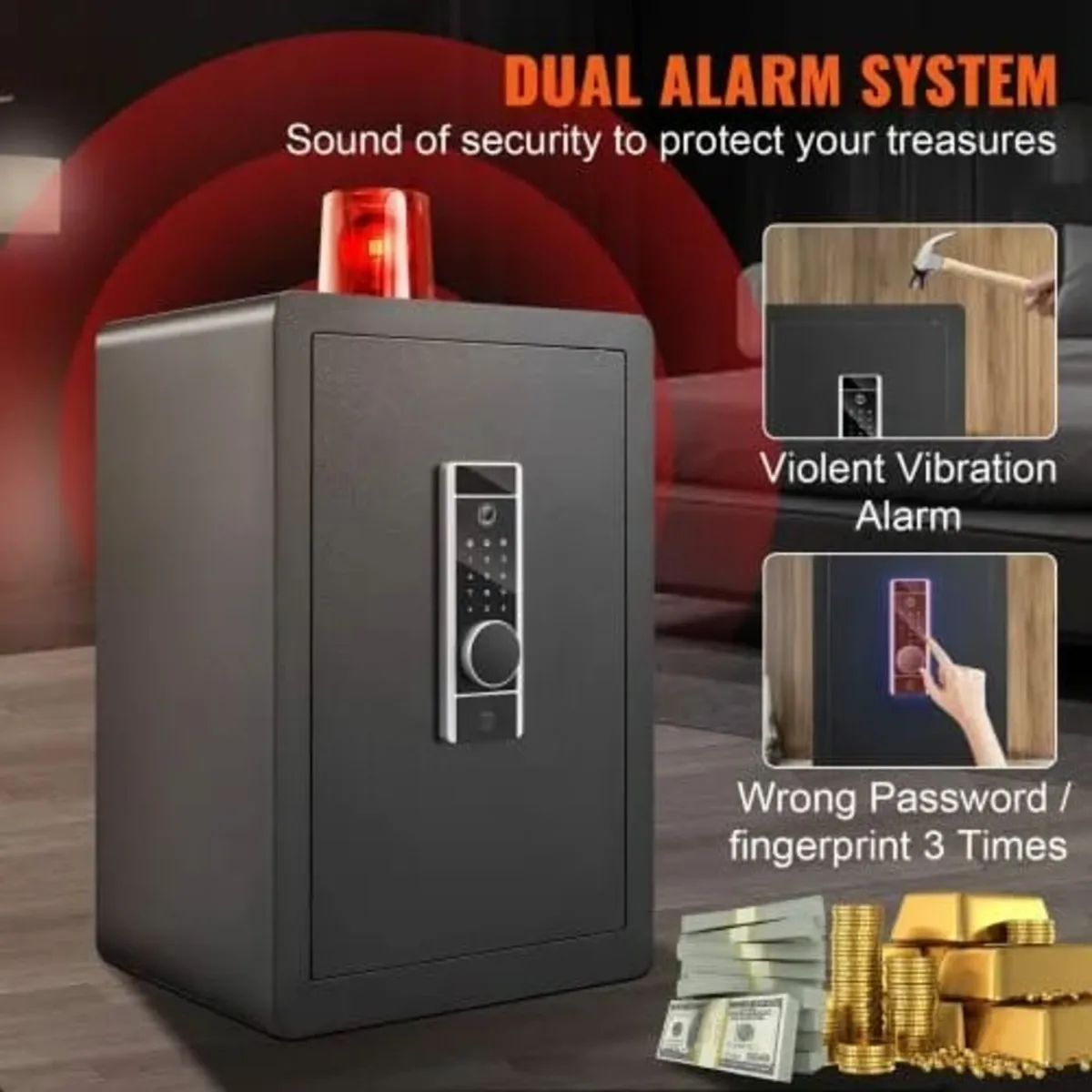 Safe, 62 L Home Safe, Steel Security Safe with Fin - Image 4