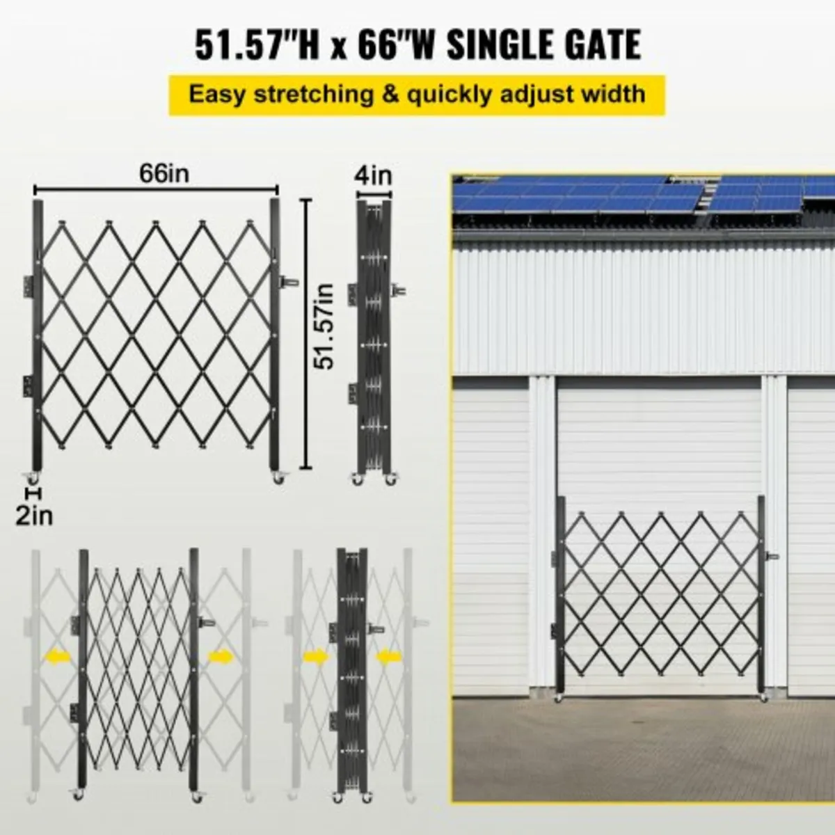 Single Folding Security Gate, 170 × 124 cm(W × H)F - Image 4