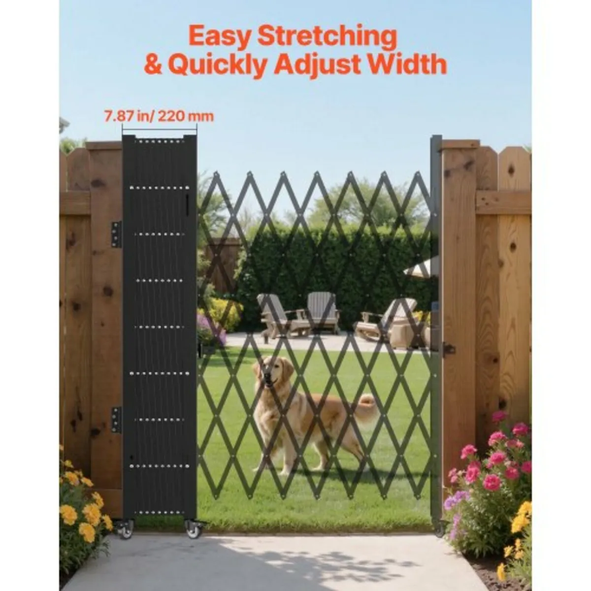 Single Folding Security Gate, 198 cm H x 229 cm W - Image 3