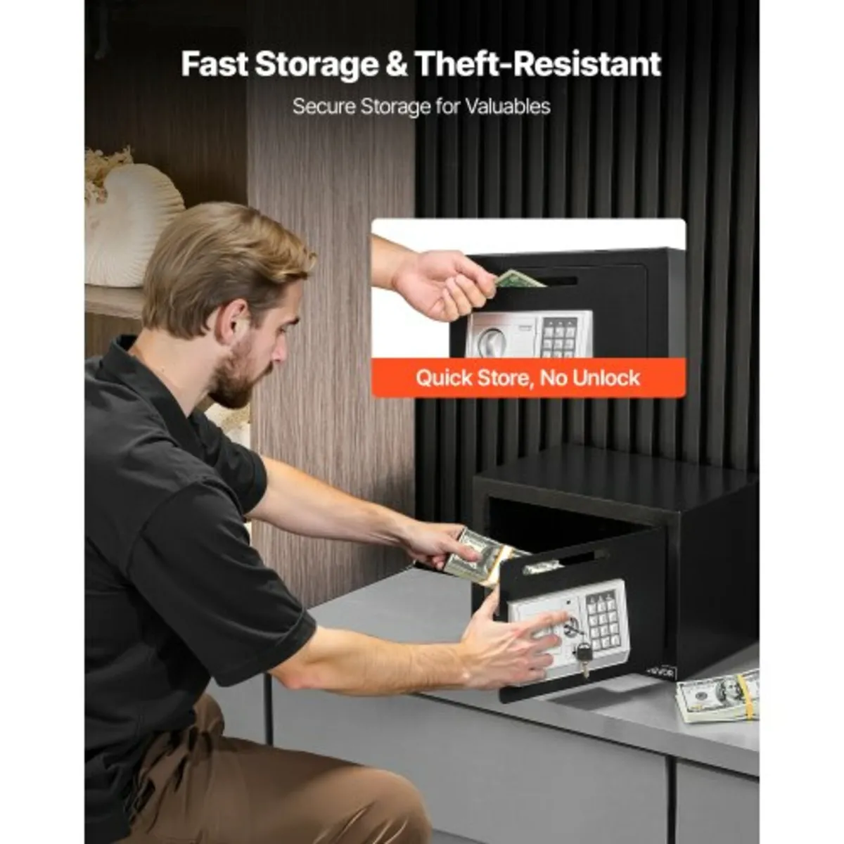0.6 Cubic Feet Drop Safe, Drop Slot Safe Box with - Image 3