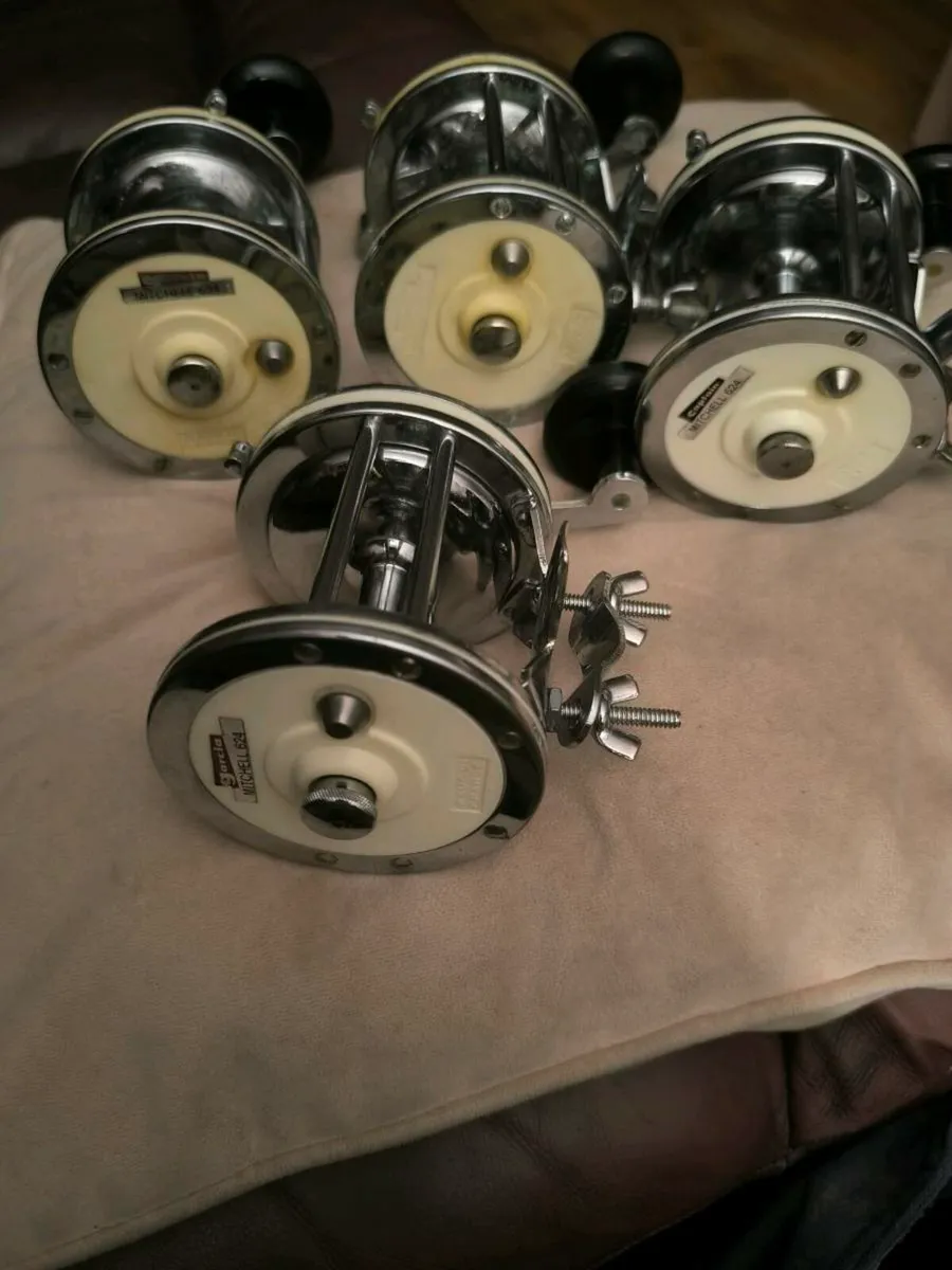 4 Vintage Mitchell 624 multiplier boat reels - Image 2