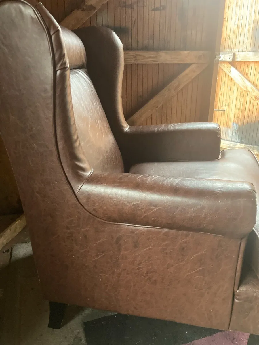 Two leatherette arm chairs - Image 4