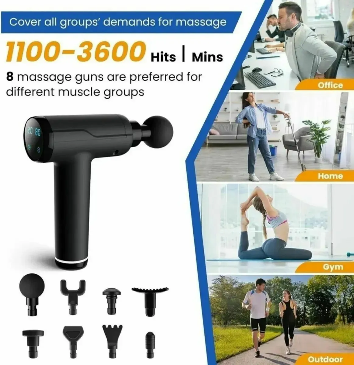 Massage Gun – 8 Heads Deep Tissue Muscle Relief - Image 3