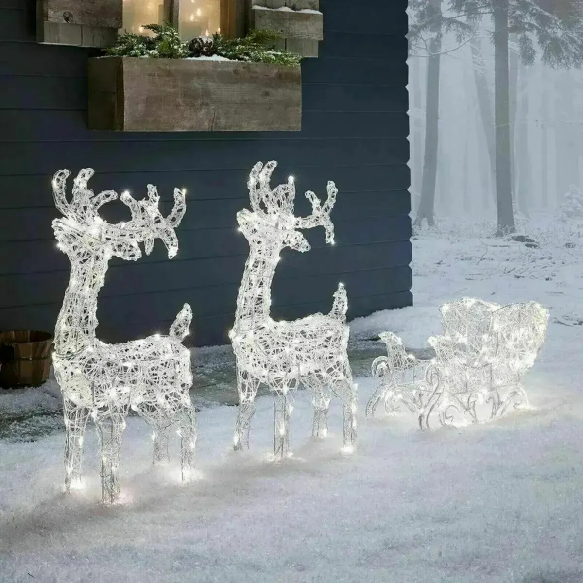 Christmas Reindeer and Sleigh Festive Display - Image 4