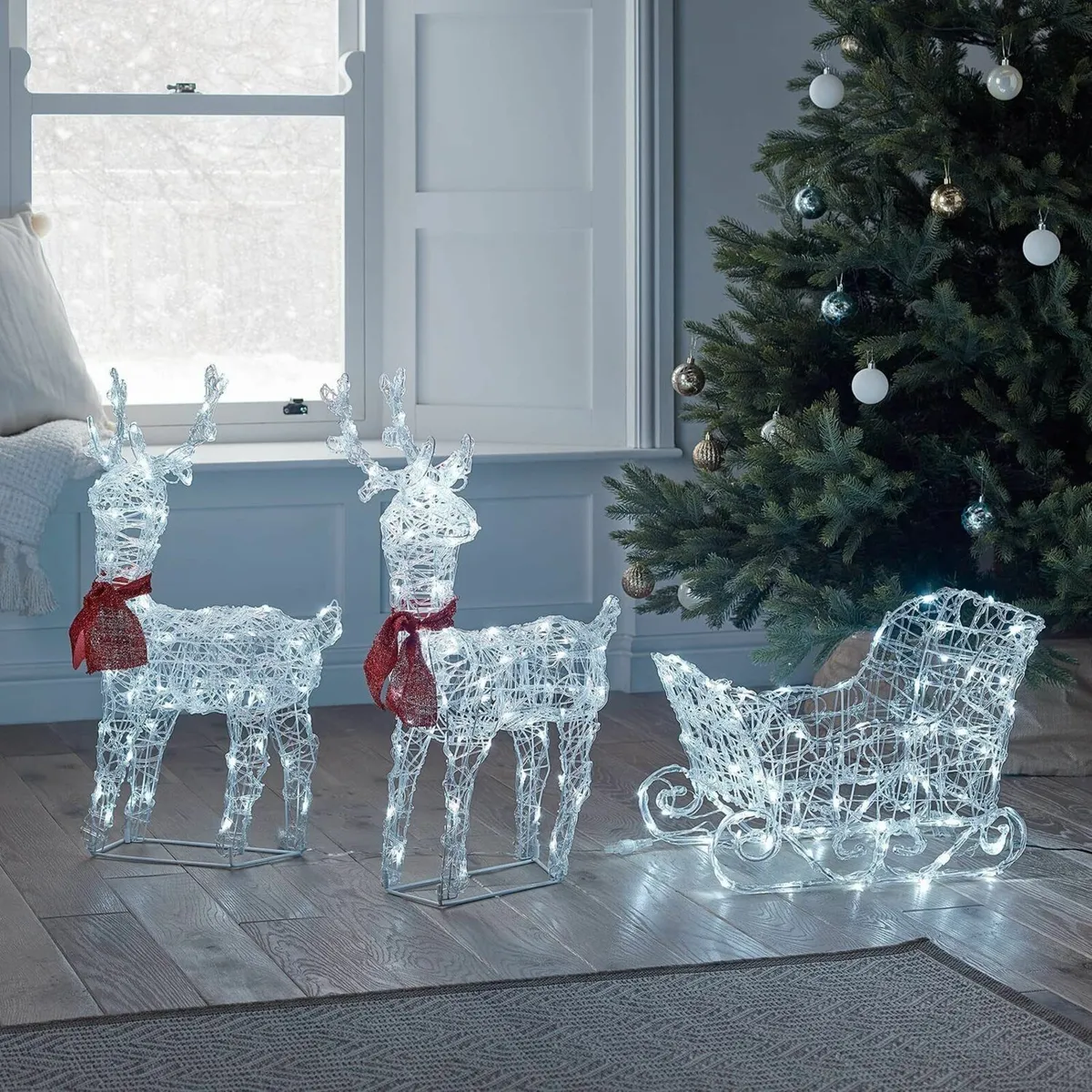 Christmas Reindeer and Sleigh Festive Display - Image 1