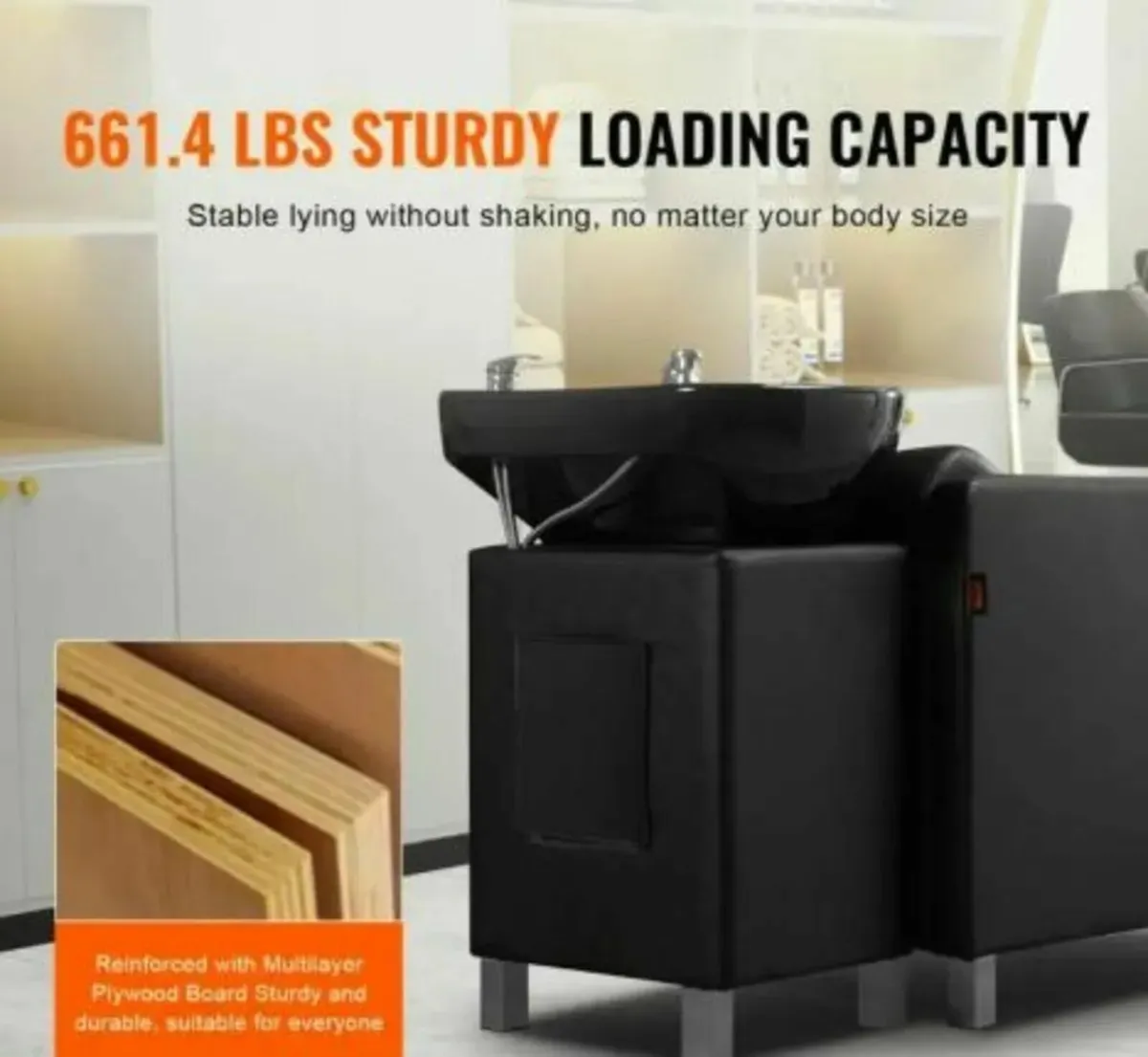 Salon Spa Backwash Chair – Durable with Footrest - Image 4
