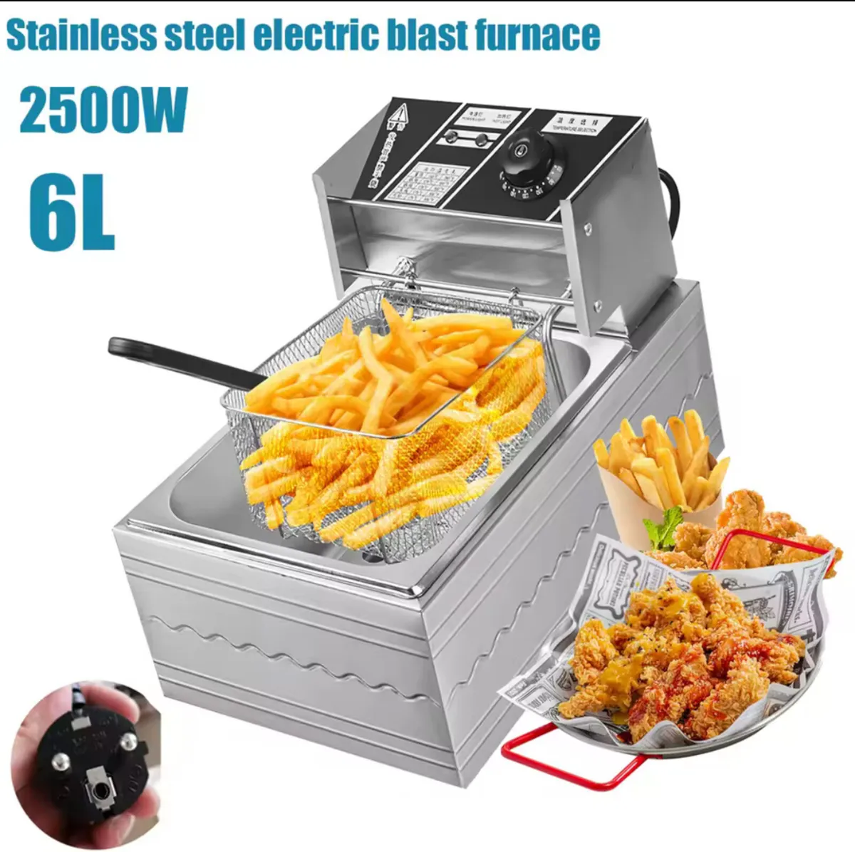 2.5kw Fryer 6L Stainless Steel Electric NEW - Image 1