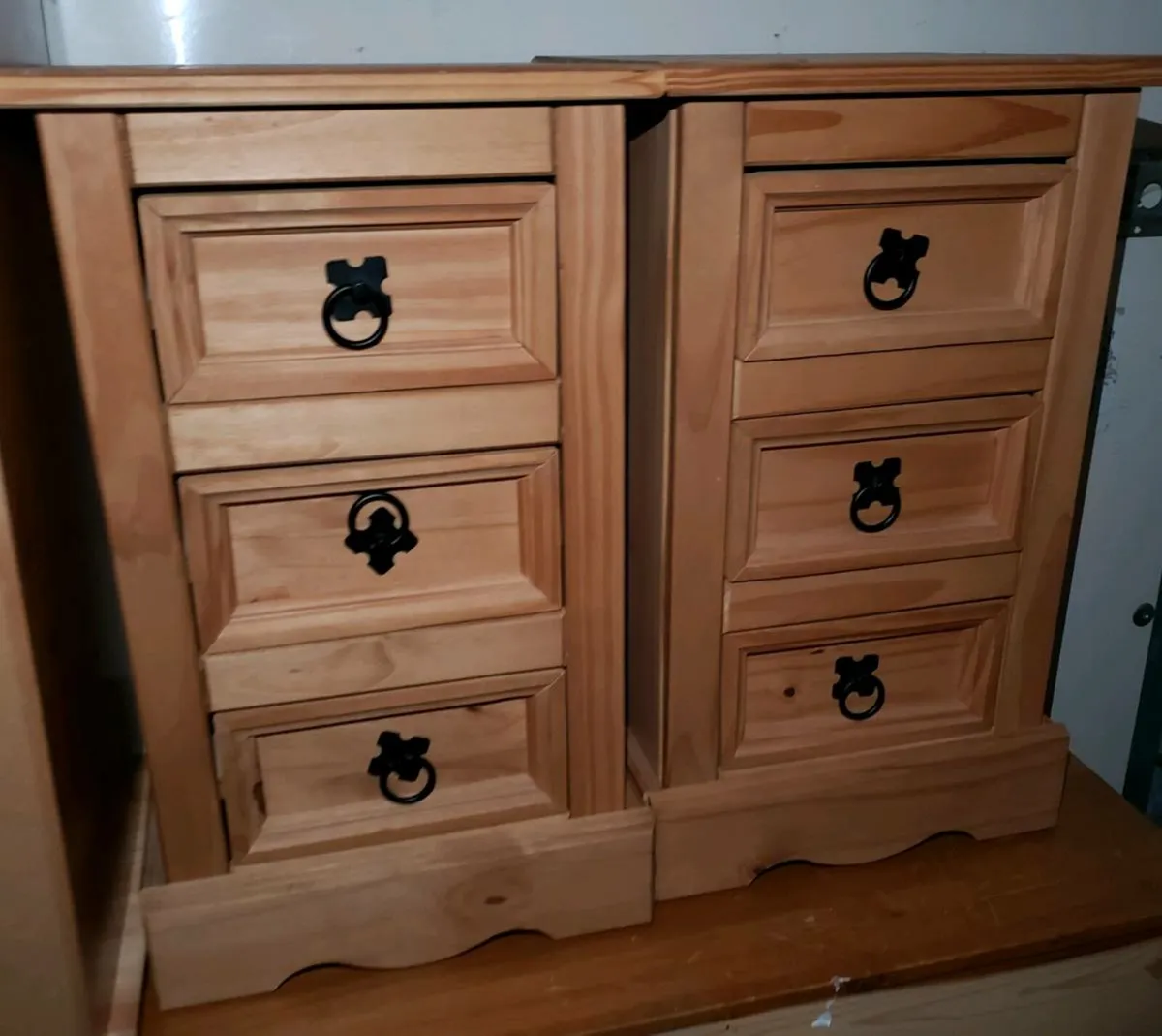 Mexican pine bed side lockers