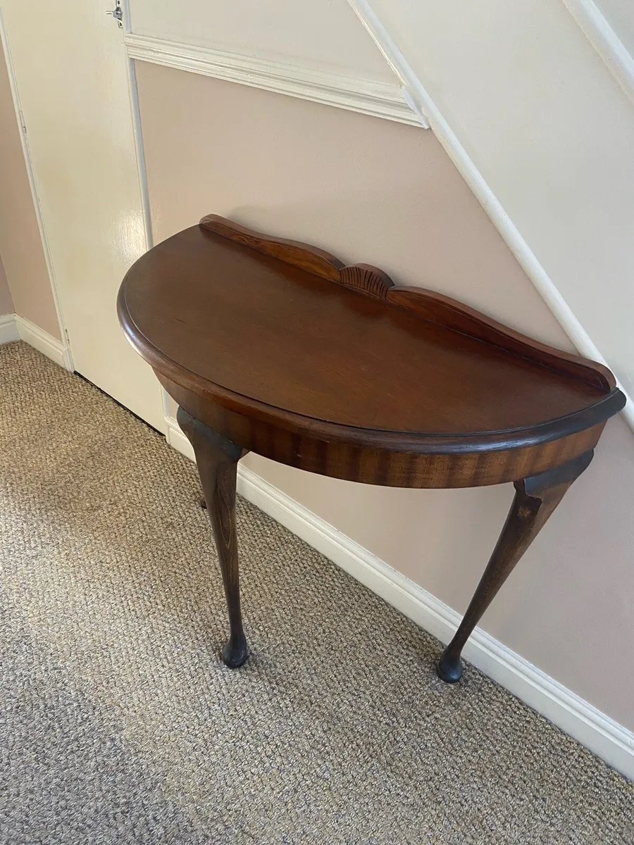 Mahogany half moon hall table - Image 2