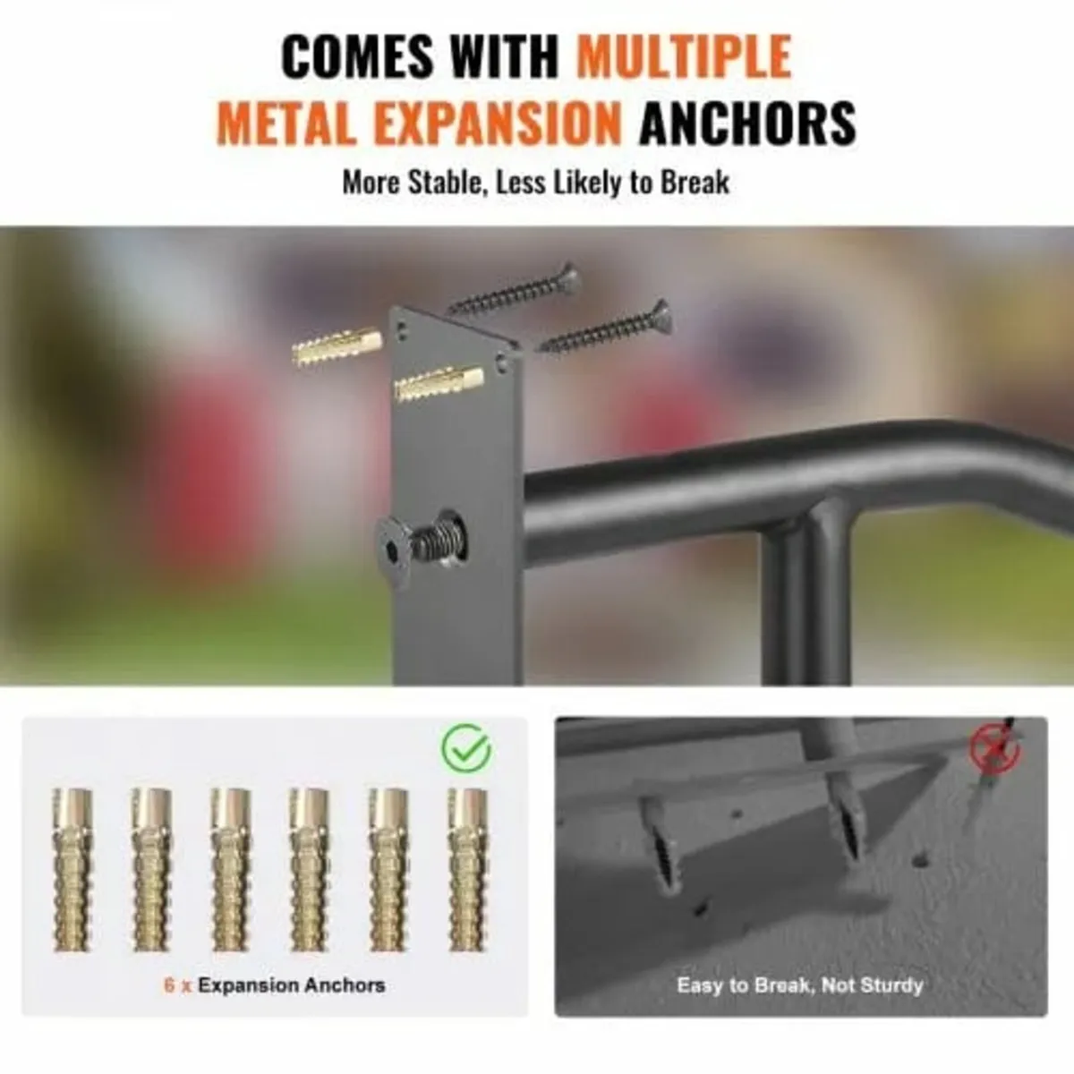 Handrails for Outdoor Steps, 29" Length Wall Mount - Image 3