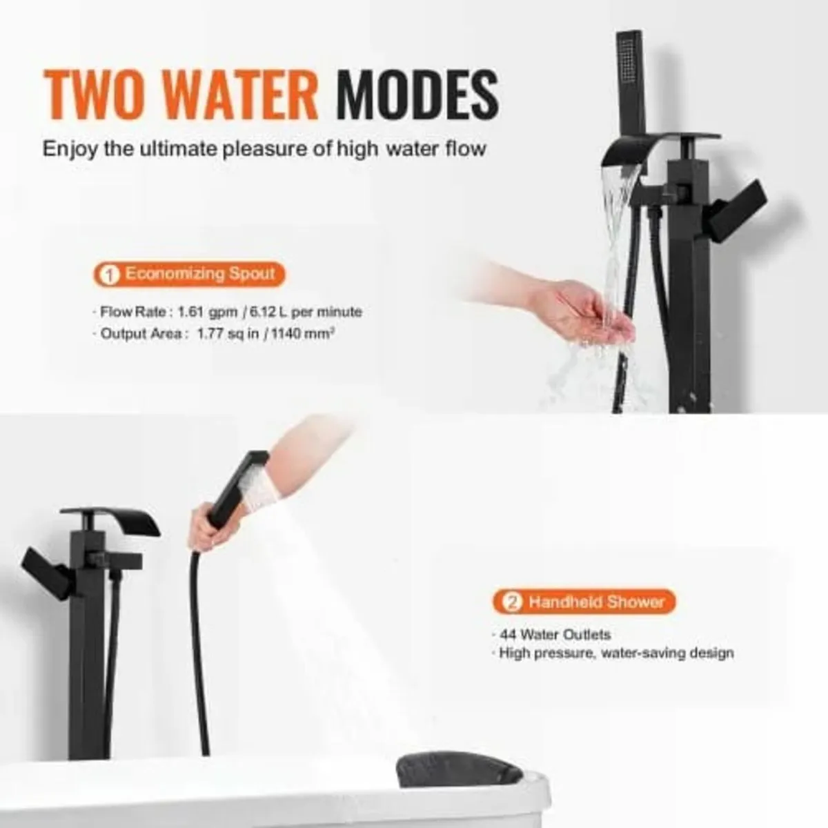 Floor Mount, Freestanding Tub Filler, Shower Mixer - Image 2