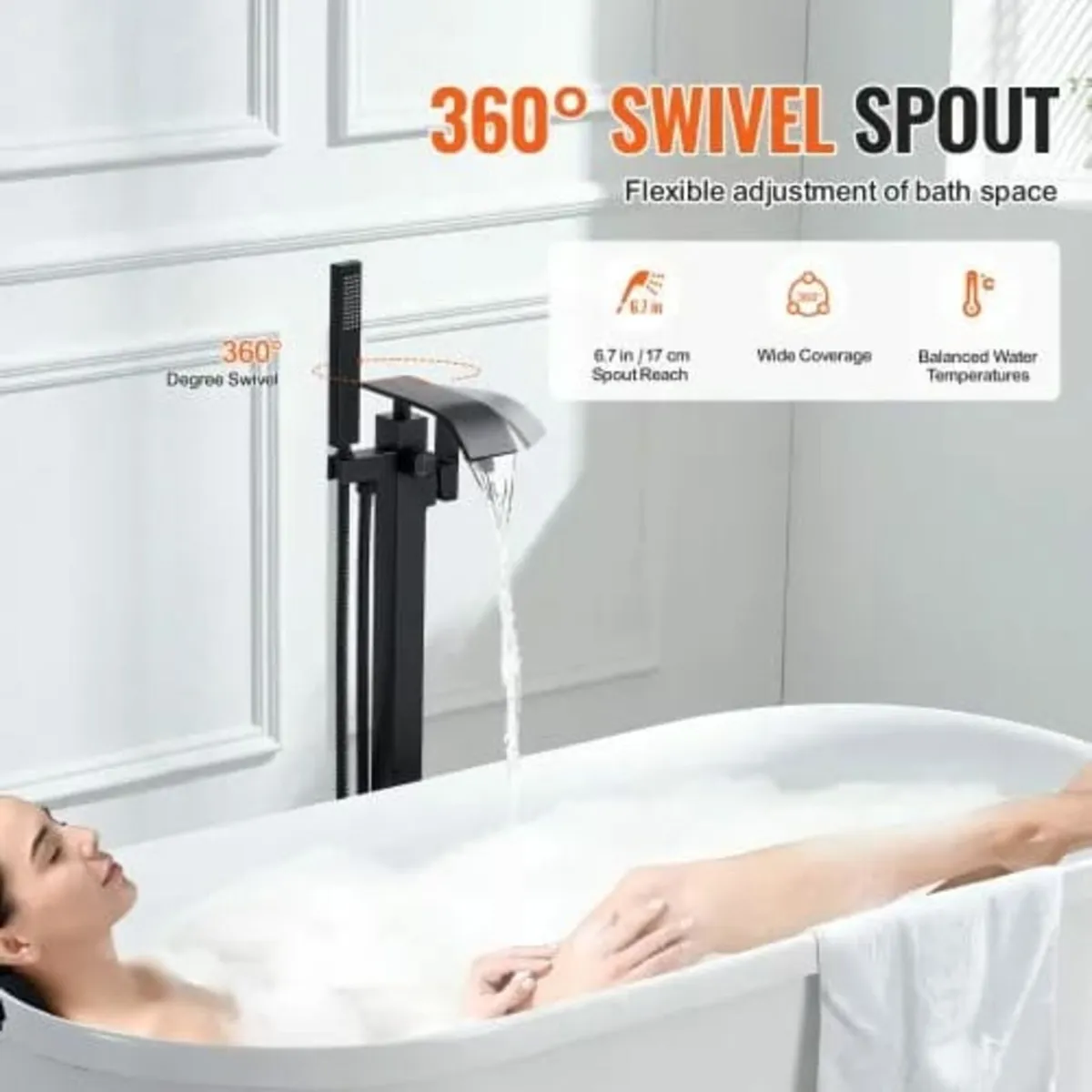 Floor Mount, Freestanding Tub Filler, Shower Mixer - Image 4