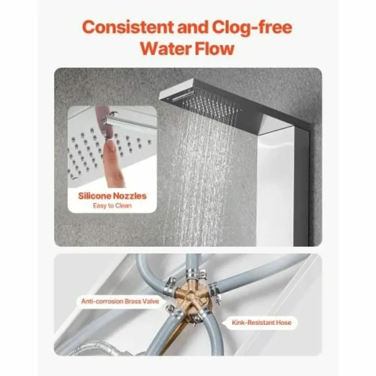 Tower System with Rainfall Waterfall Shower Head, - Image 4