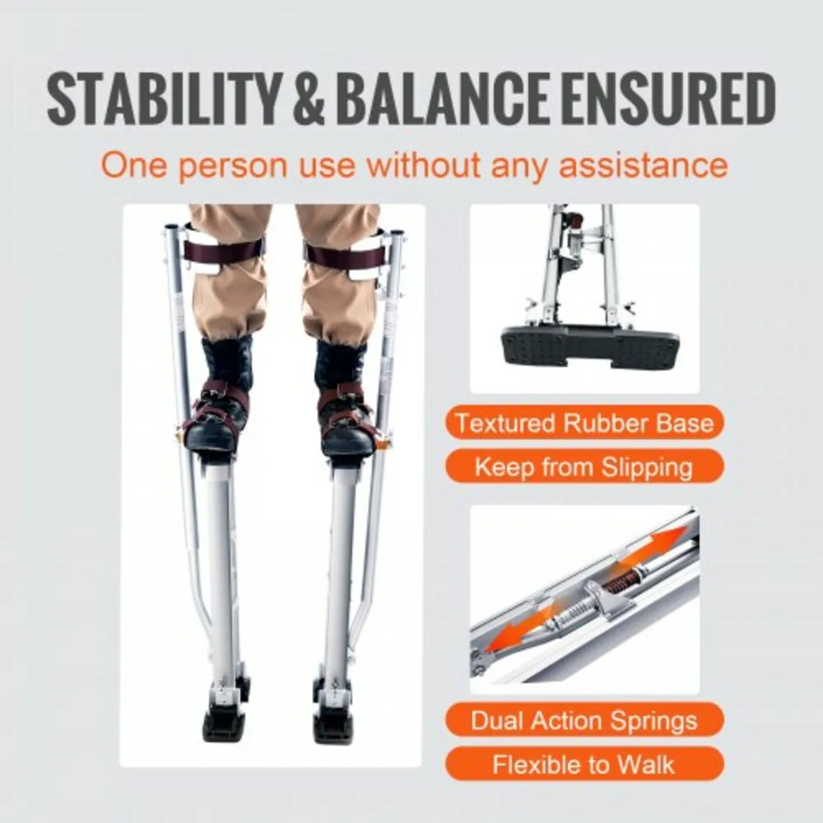 Drywall Stilts, 61 cm-102 cm Adjustable Aluminum T - Image 4