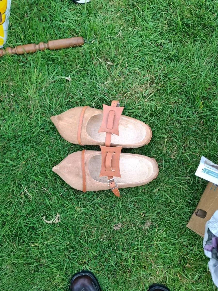 Large adult wood clogs