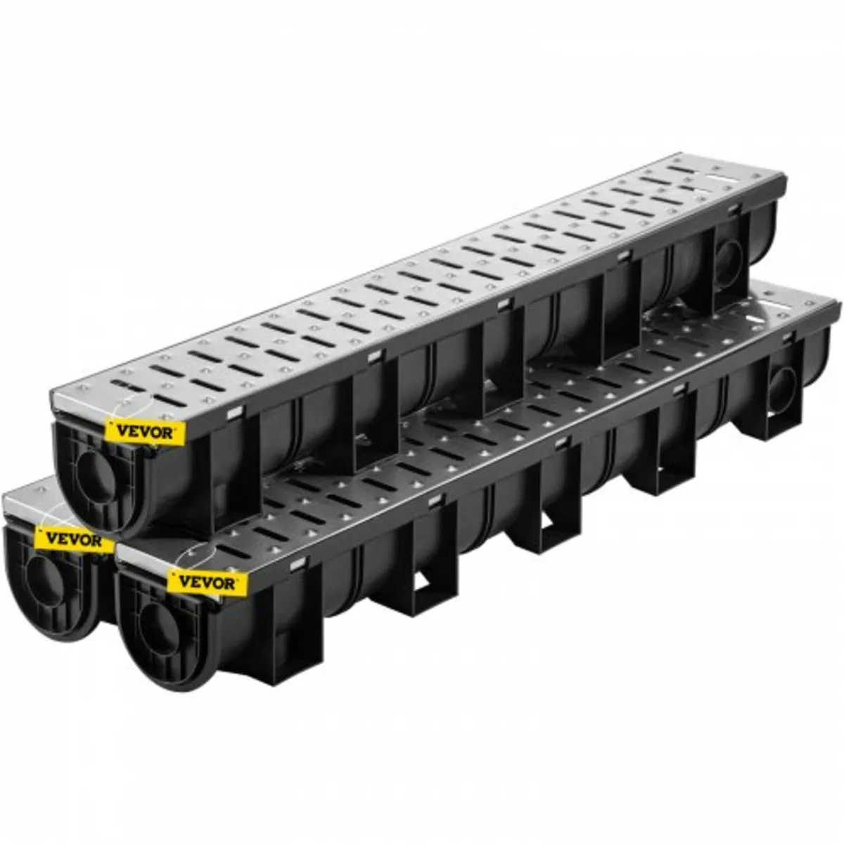 Trench Drain System, Channel Drain with Metal Grat - Image 1