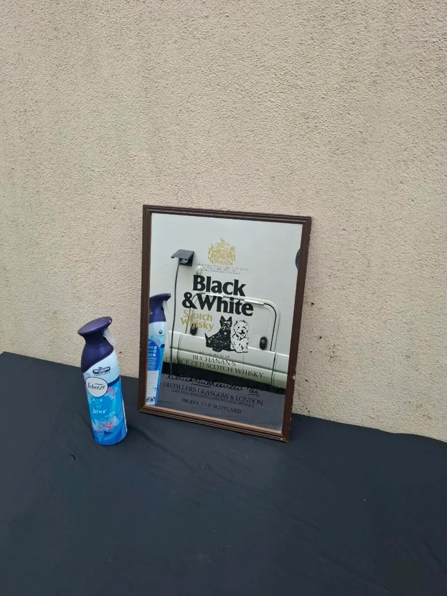 Black and white whiskey mirror