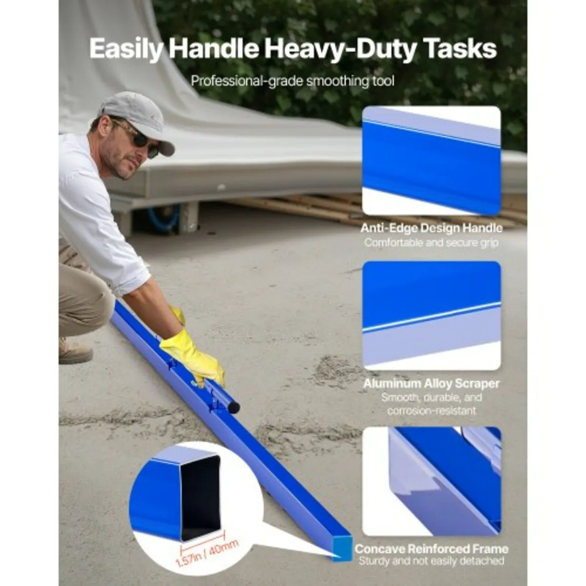 Concrete Screed, 96 Inch Screed with Level Vial, E - Image 4