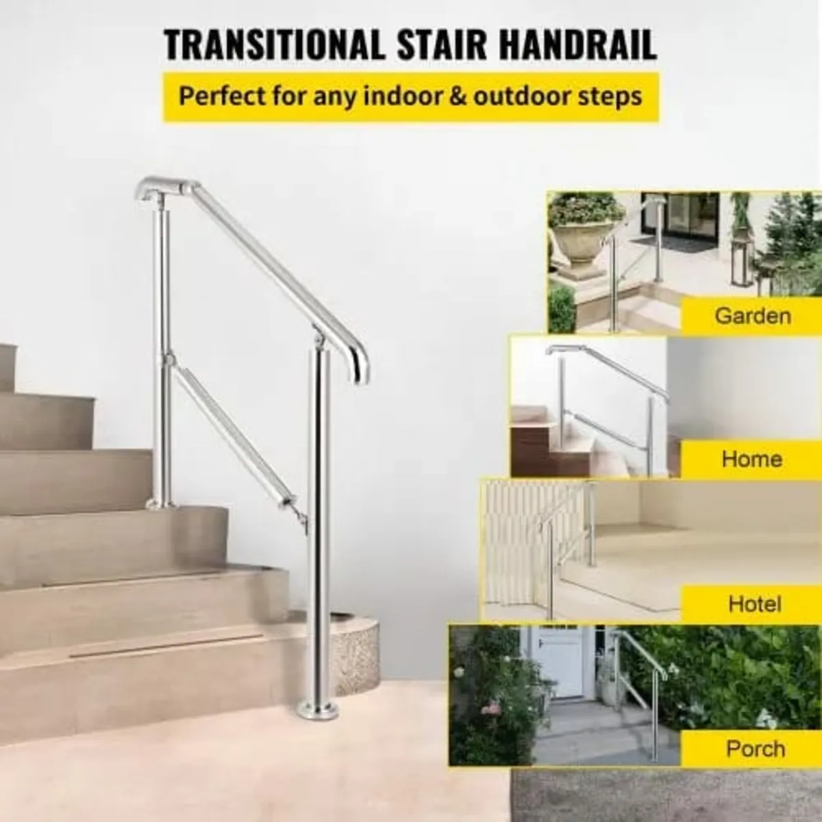 3 Step Railing Stainless Steel Transitional Handra - Image 2