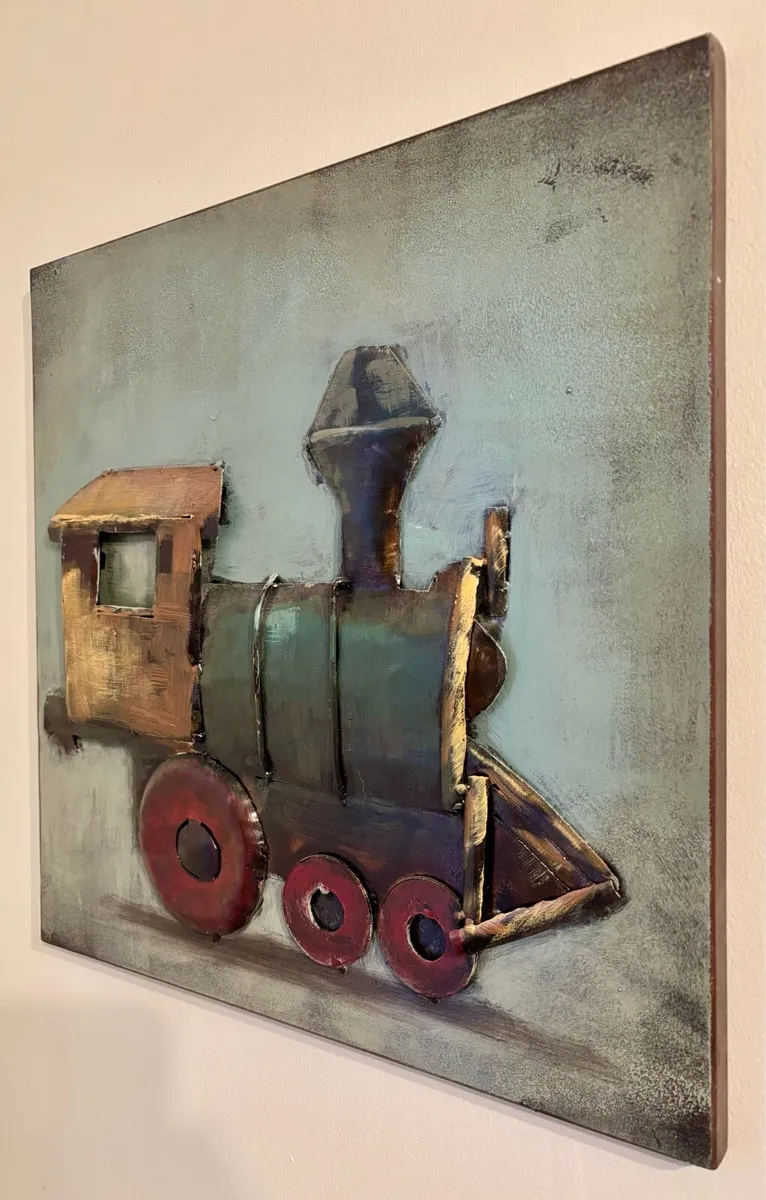 Hand Painted 3D Metal Artwork Train - Image 2