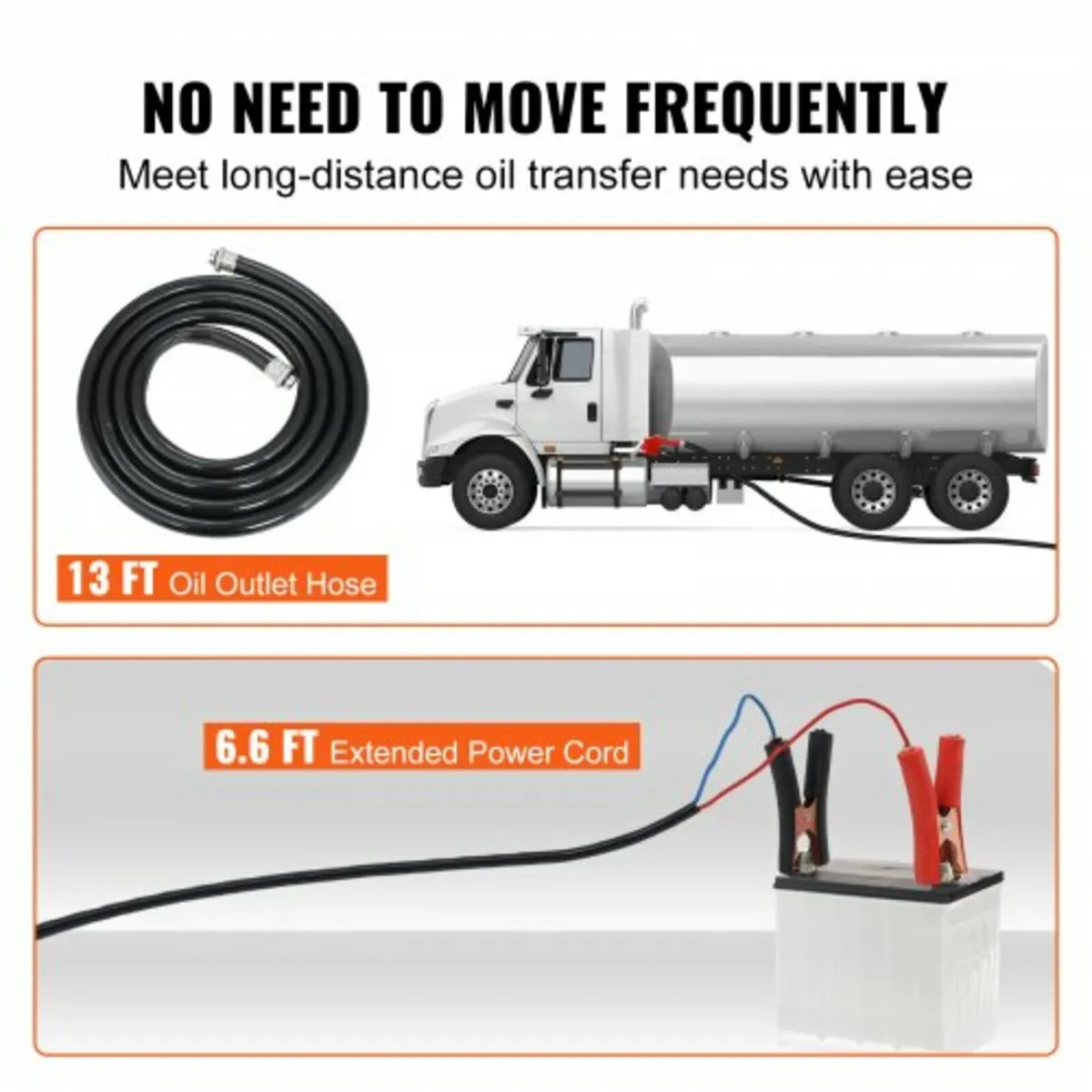 Fuel Transfer Pump, 12V DC 37.9 LPM 798.6 cm Lift, - Image 4