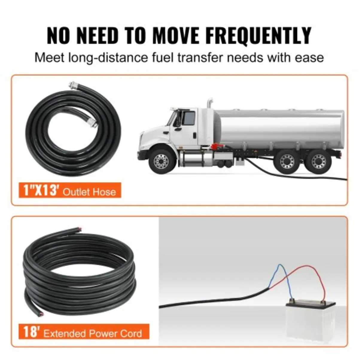 Fuel Transfer Pump, 12V DC 20 GPM 1/4 HP, Gasoline - Image 4
