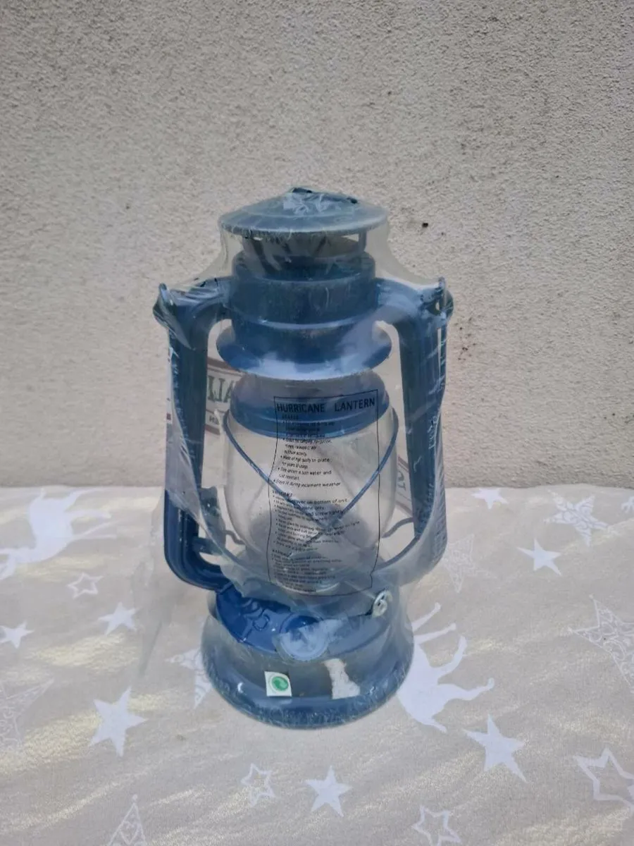 Blue hurricane lantern