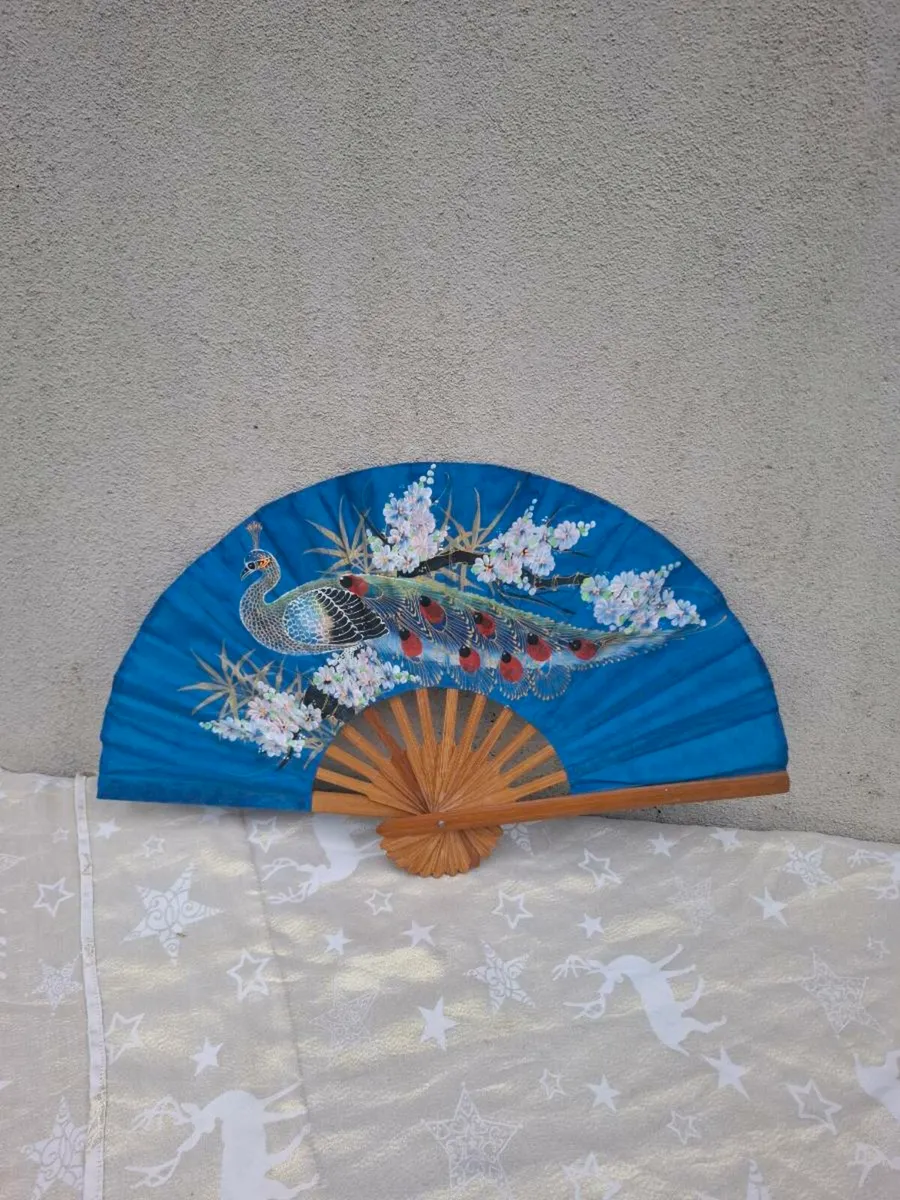 Blue decorative fan postage possible