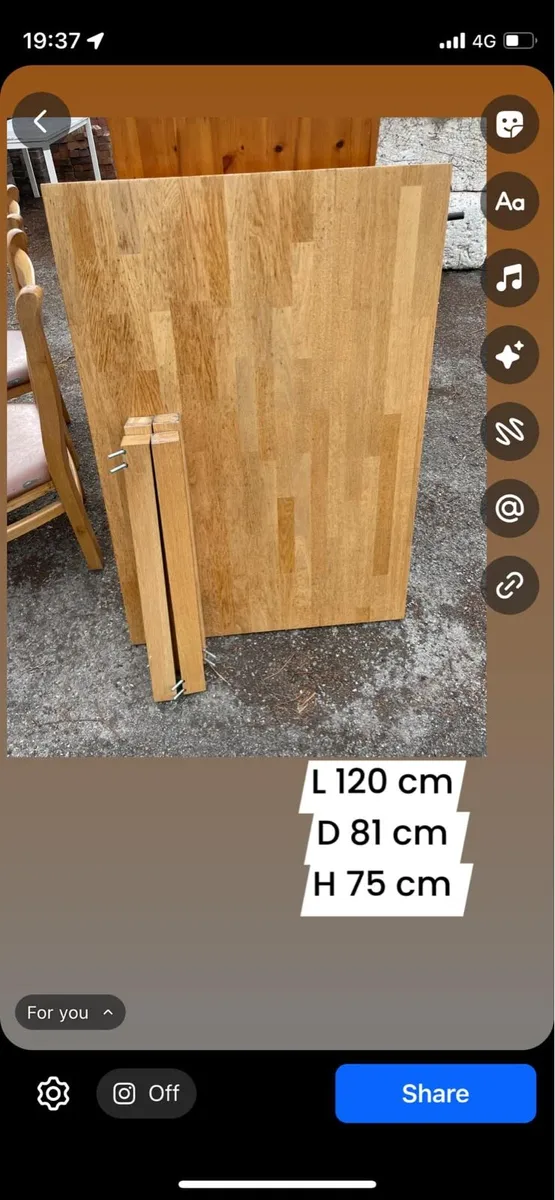 Kitchen table oak - Image 1