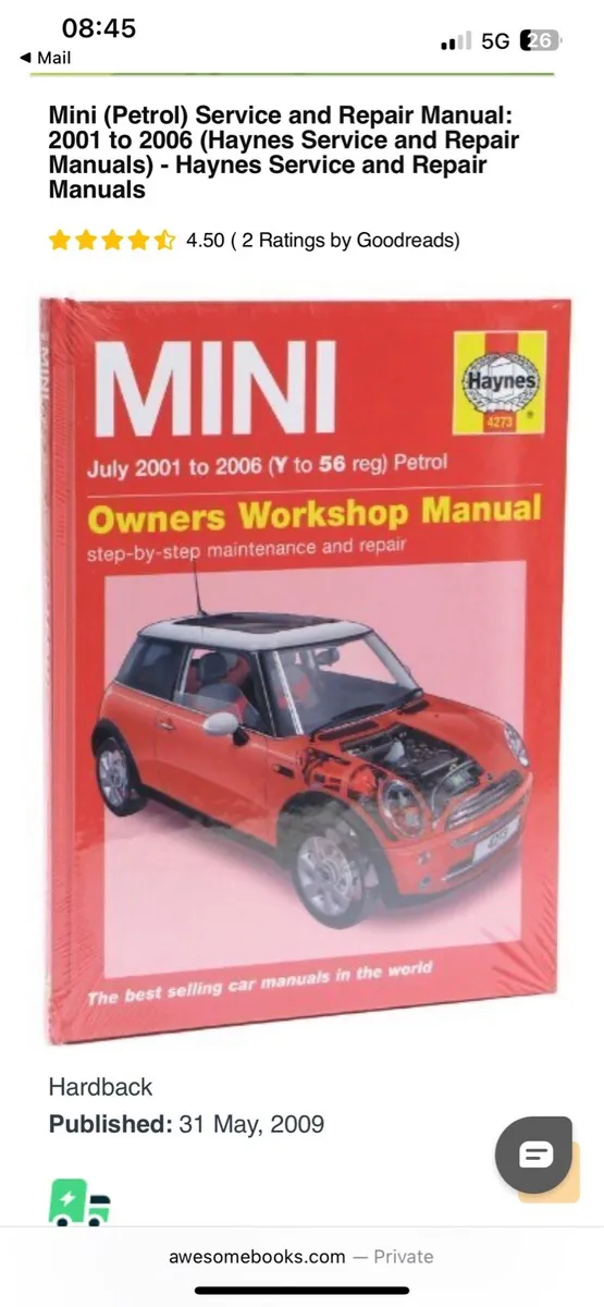 Haynes Manual Mini R50 52 53