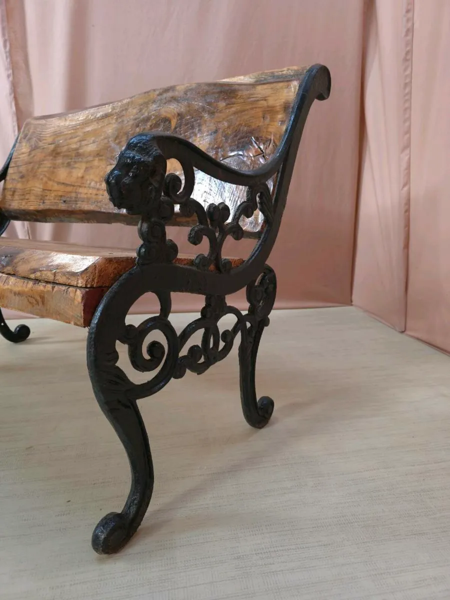 Cast Iron Timber Bench - Image 2