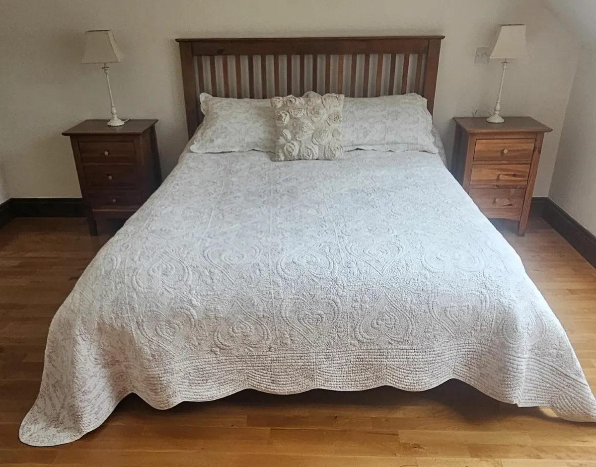Bedroom Suite - Bed Frame and Lockers - Image 1