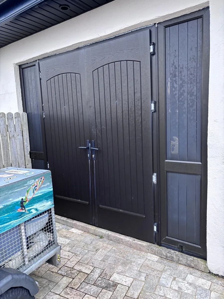 Garage Double Black UPVC Doors - Image 1
