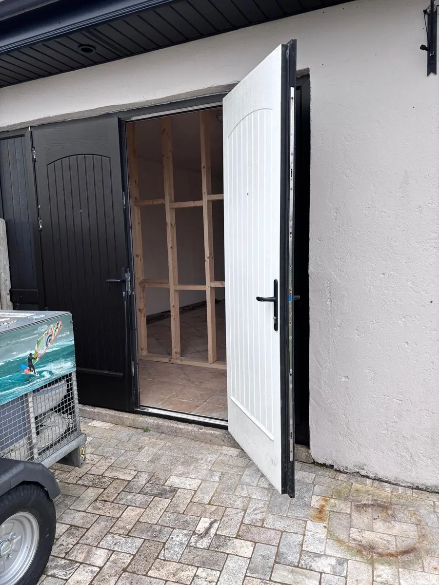 Garage Double Black UPVC Doors - Image 2