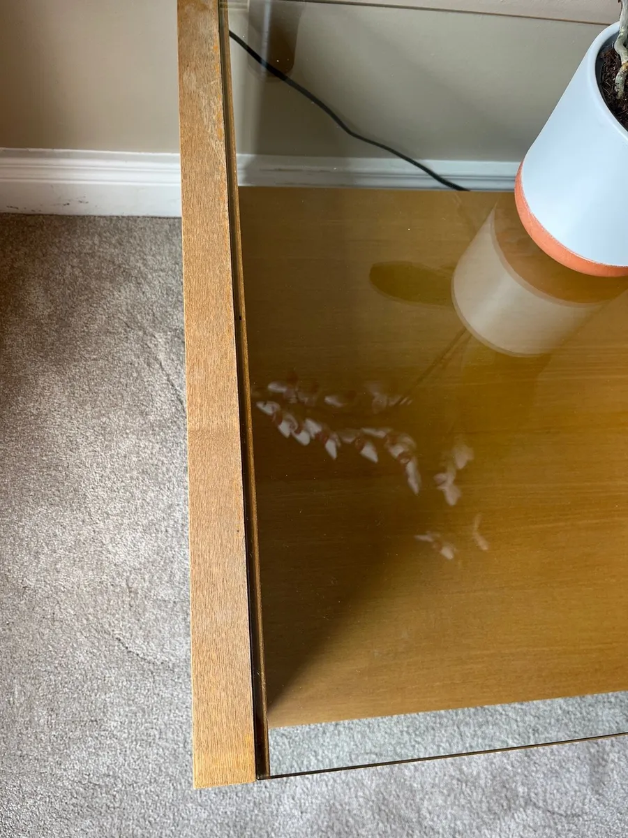 Side tables-glass & wood (2 tables) - Image 3