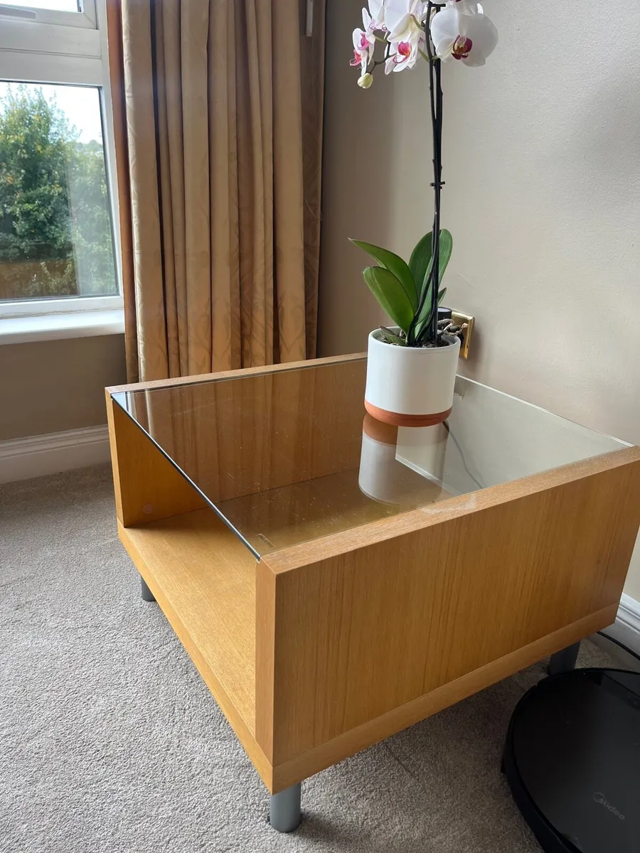 Side tables-glass & wood (2 tables) - Image 4