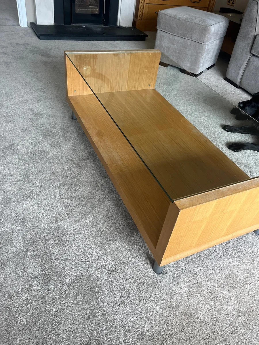 Coffee table- glass & wood - Image 3