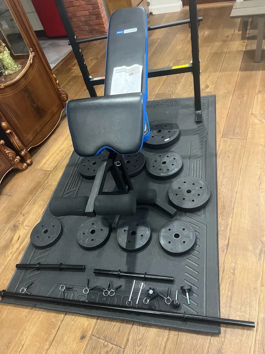 New Bench barbell dumbbells and weights - Image 1
