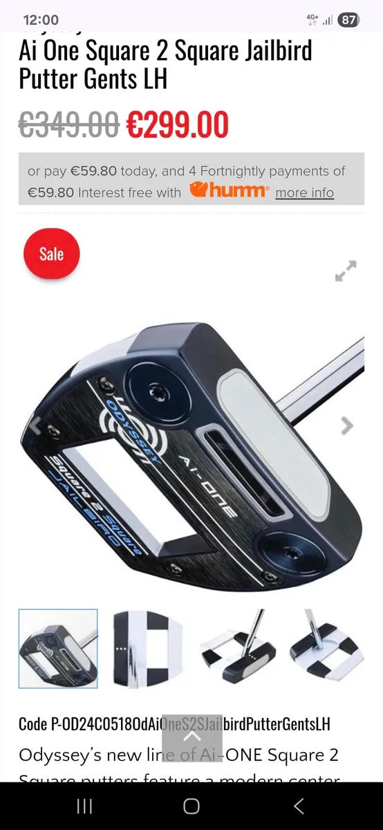 Odyssey jailbreak putter - Image 1