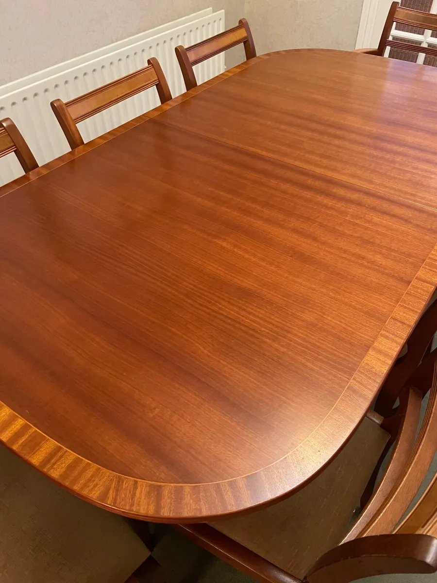 Mid century 8-seater dining table and chair set - Image 2
