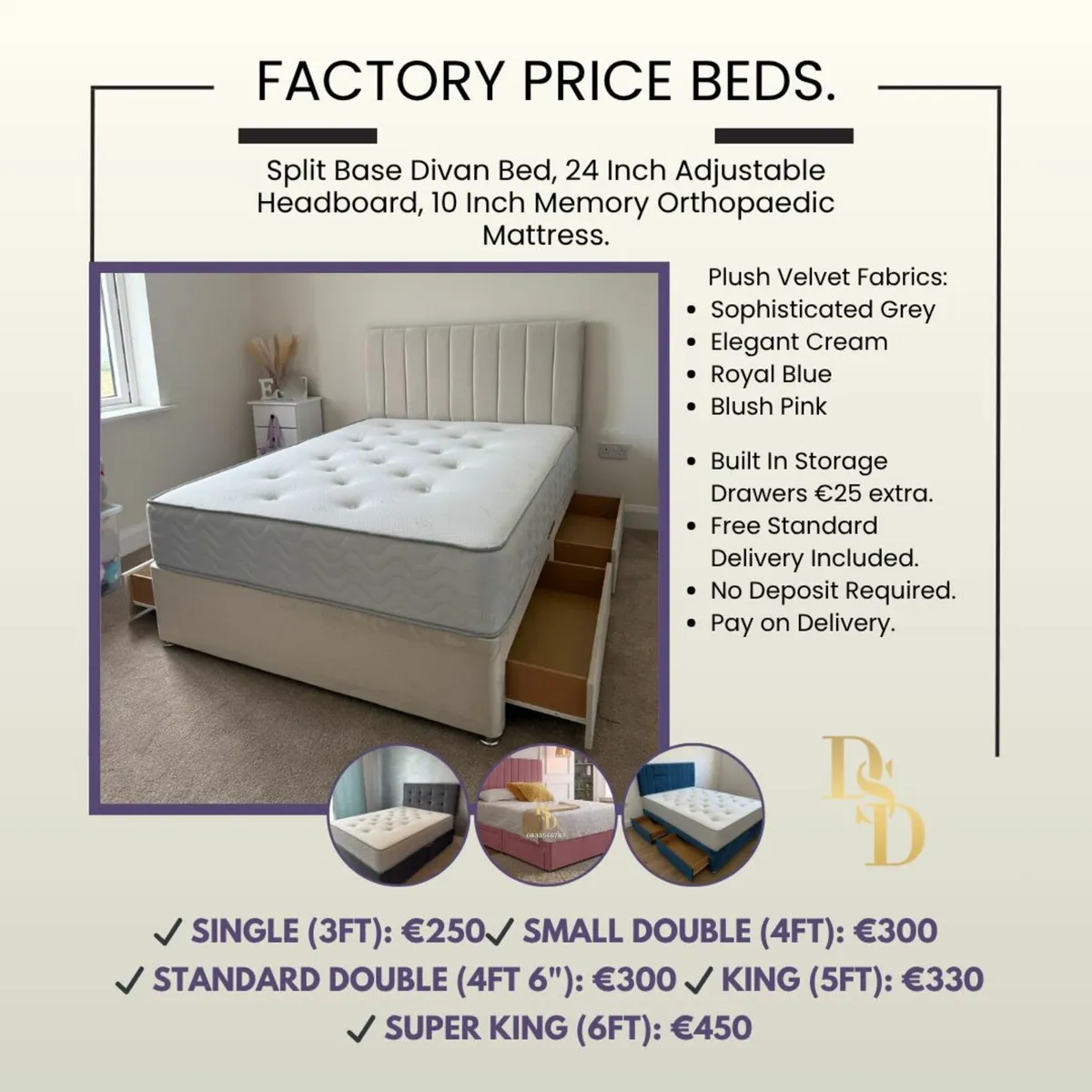 4ft 6 Double Bed - Nationwide Delivery - Image 1