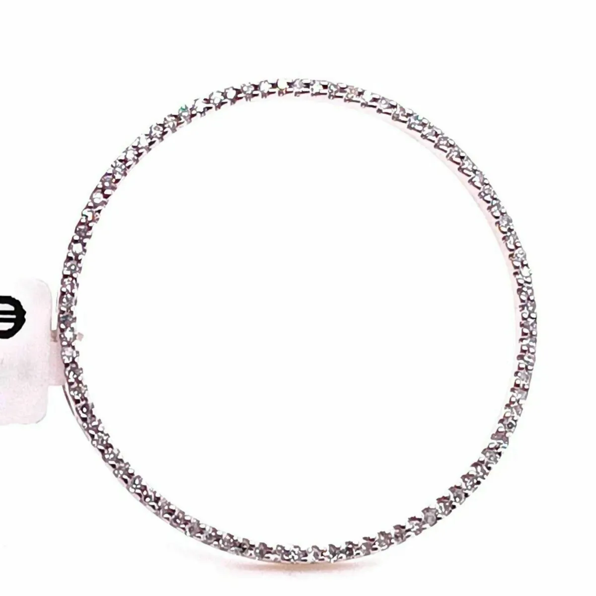14k White Gold & Diamond Circle Pendant - Image 1