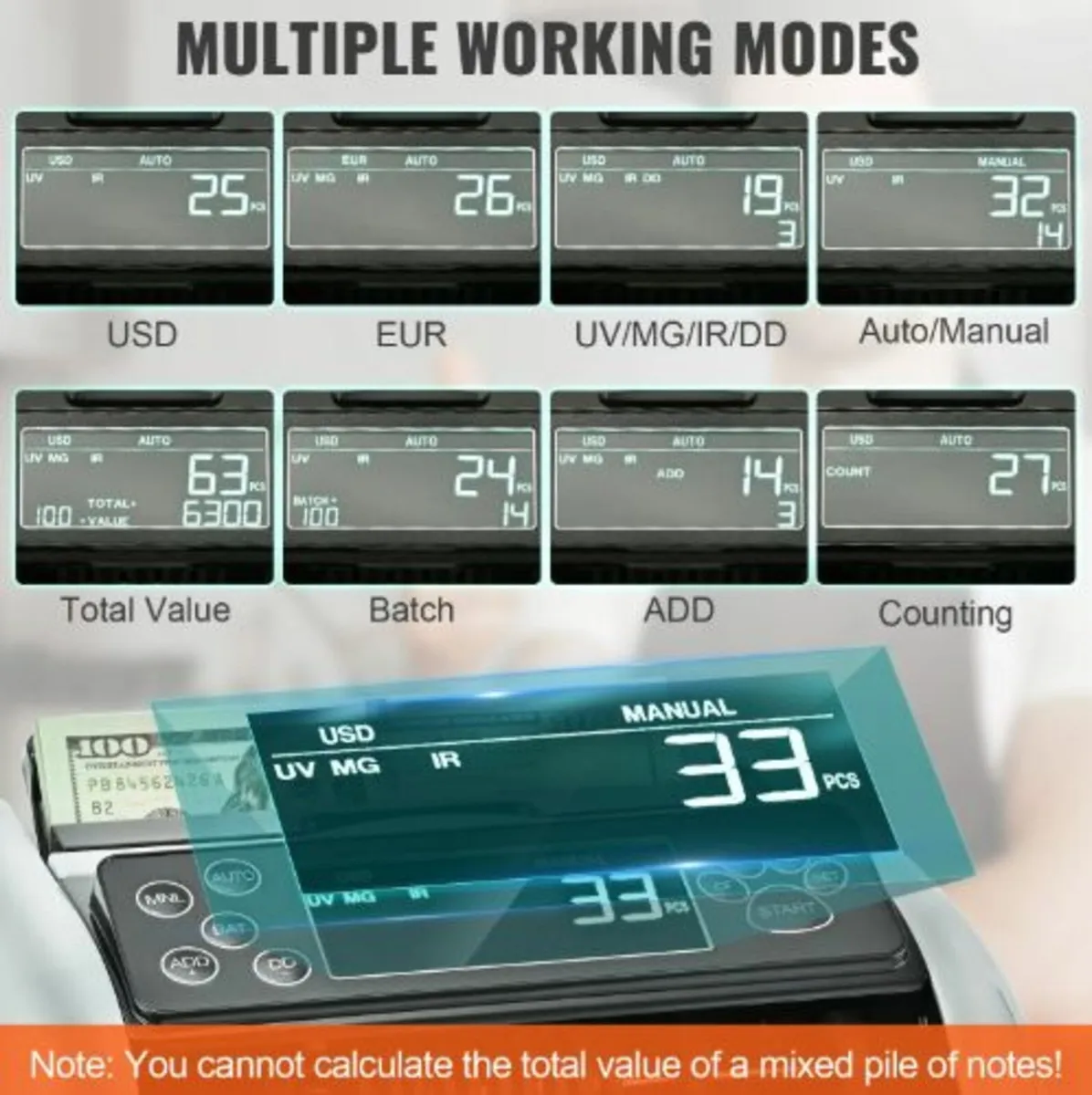 Money Counter Machine, Bill Counter with UV, MG,IR - Image 4