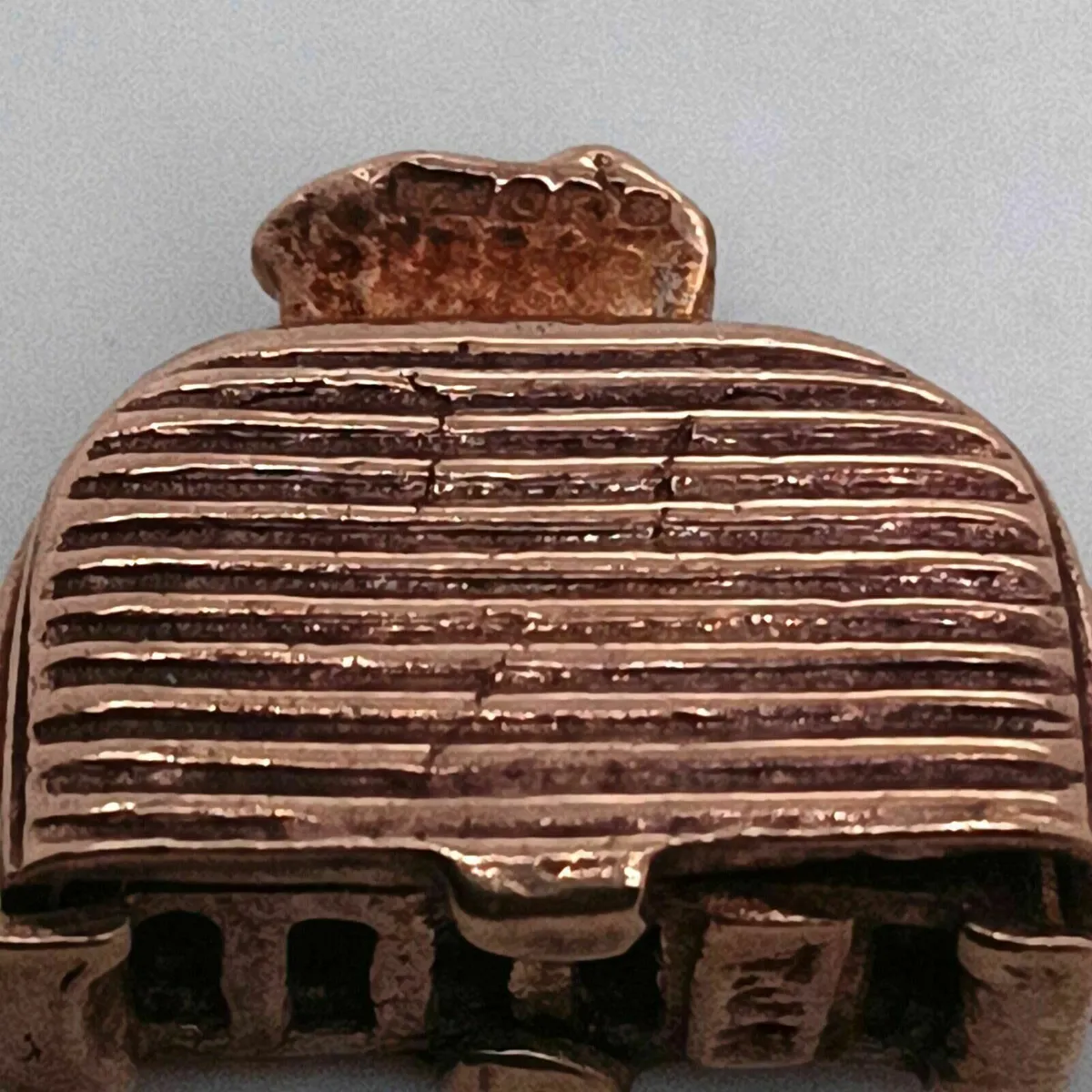 Vintage 9k Rose Gold Toaster Charm Pendant - Image 1